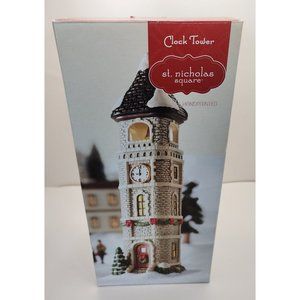 St Nicholas Square Village ~ Clock Tower Christmas Village No Light/cord